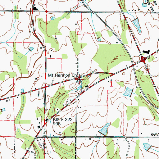 Topographic Map of Mount Hermon Baptist Church, AL