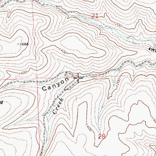 Topographic Map of Patte Canyon, WA
