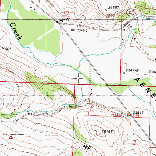 Topographic Map of Patterson Creek, WA