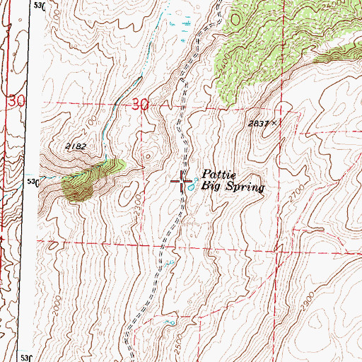 Topographic Map of Pattie Big Spring, WA
