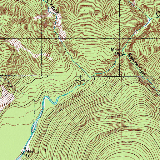 Topographic Map of Paull Creek, WA