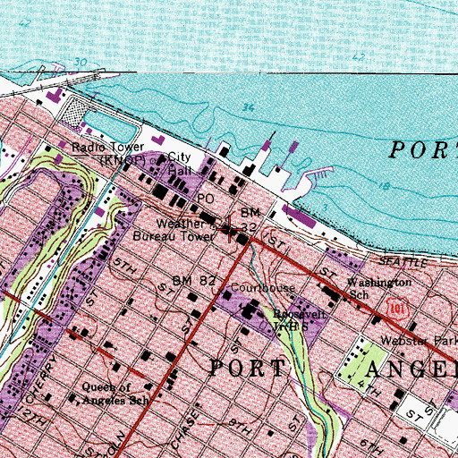 Topographic Map of Peabody Creek, WA