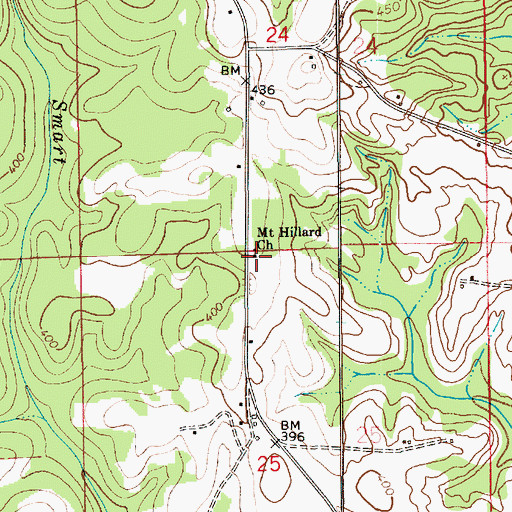 Topographic Map of Mount Hillard Church, AL