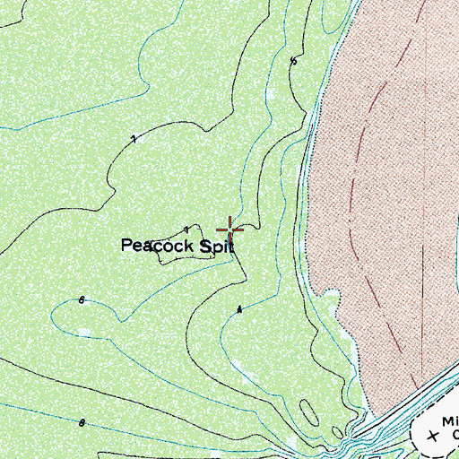 Topographic Map of Peacock Spit, WA