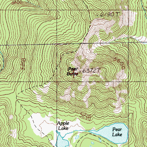 Topographic Map of Pear Butte, WA