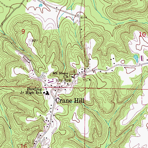 Topographic Map of Mount Hope Missionary Baptist Church, AL