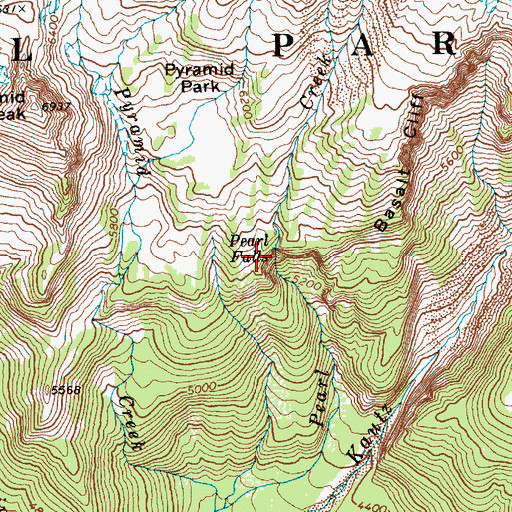 Topographic Map of Pearl Falls, WA