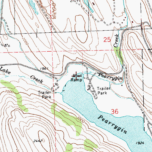 Topographic Map of Pearrygin Creek, WA