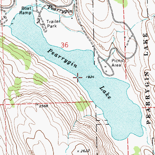 Topographic Map of Pearrygin Lake, WA