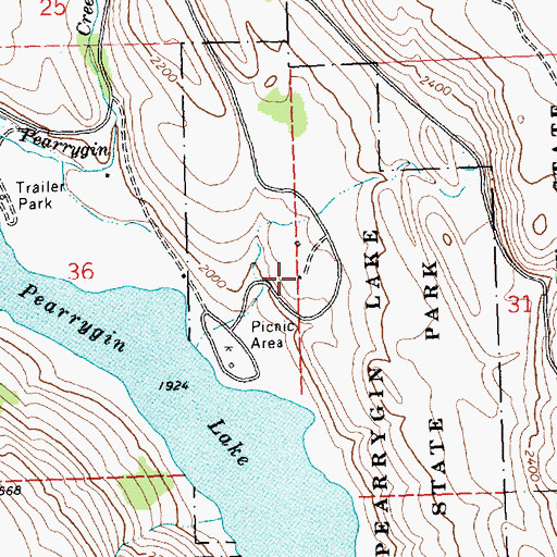 Topographic Map of Pearrygin Lake State Park, WA