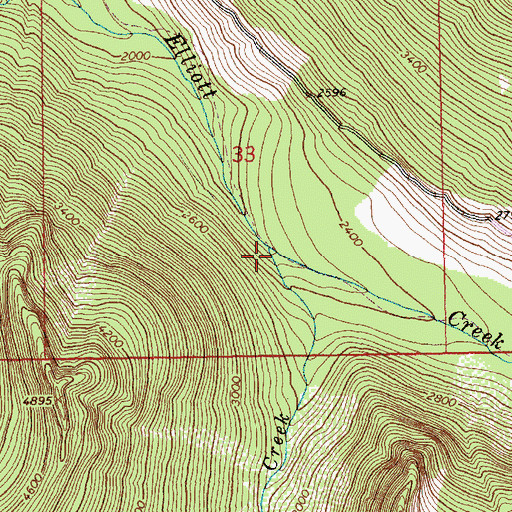 Topographic Map of Pearsall Creek, WA