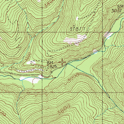 Topographic Map of Pebble Creek, WA