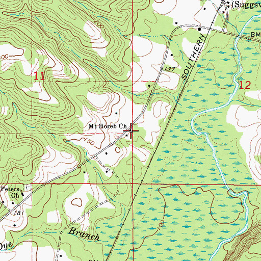 Topographic Map of Mount Horeb Church, AL
