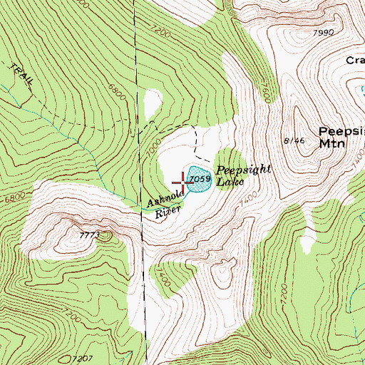 Topographic Map of Peepsight Lake, WA