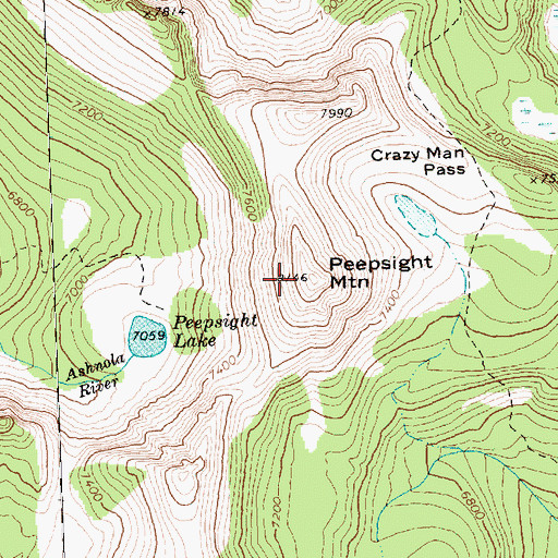 Topographic Map of Peepsight Mountain, WA
