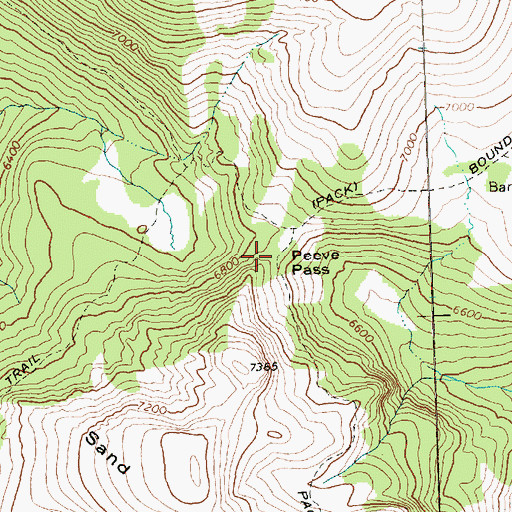 Topographic Map of Peeve Pass, WA