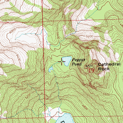 Topographic Map of Peggys Pond, WA