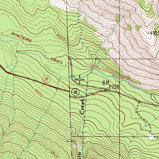 Topographic Map of Pekin Creek, WA