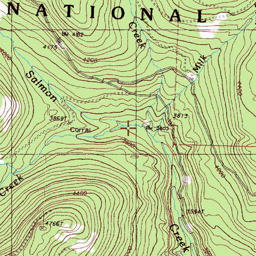 Topographic Map of Pelican Creek, WA