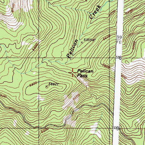 Topographic Map of Pelican Pass, WA