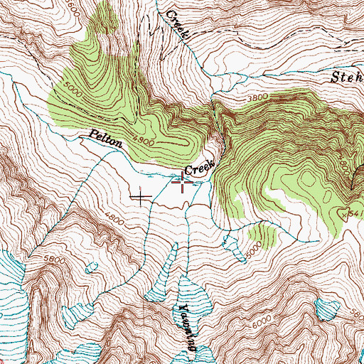 Topographic Map of Pelton Creek, WA