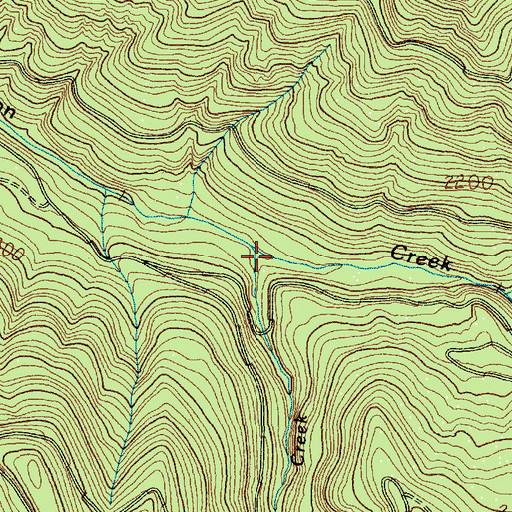 Topographic Map of Pelvy Creek, WA