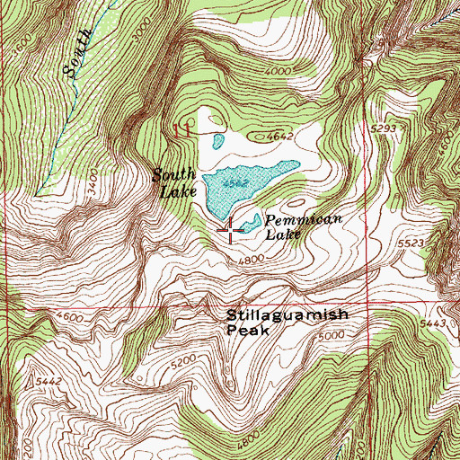 Topographic Map of Pemmican Lake, WA