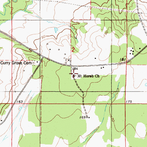 Topographic Map of Mount Horeb Church, AL