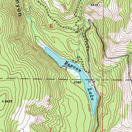 Topographic Map of Pepoon Lake, WA