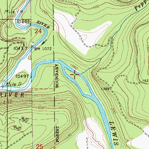 Topographic Map of Pepper Creek, WA