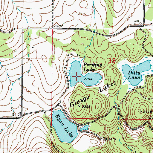 Topographic Map of Perkins Lake, WA