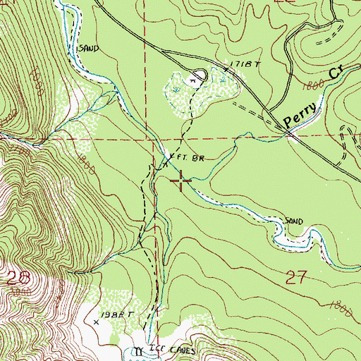 Topographic Map of Perry Creek, WA