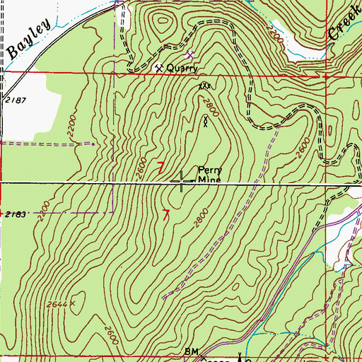 Topographic Map of Perry Mine, WA