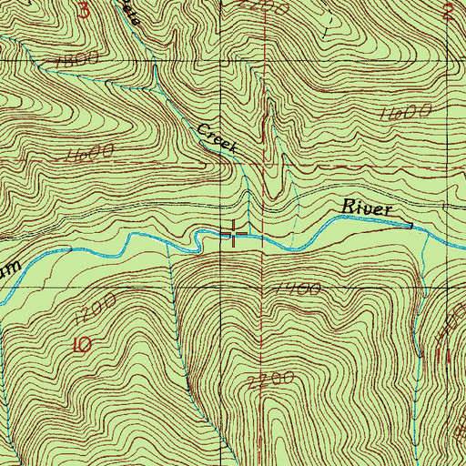 Topographic Map of Pete Creek, WA