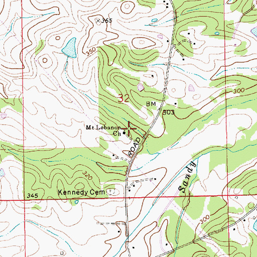 Topographic Map of Mount Lebanon Church, AL