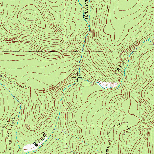Topographic Map of Pete Gulch, WA