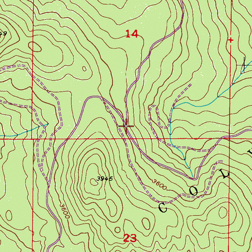 Topographic Map of Peterson Trail, WA