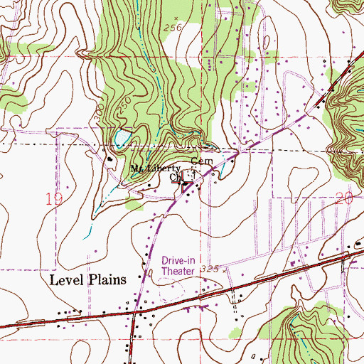 Topographic Map of Mount Liberty Baptist Church, AL