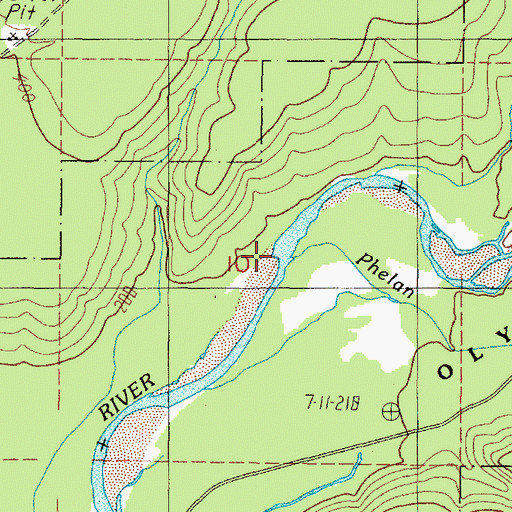 Topographic Map of Phelan Creek, WA