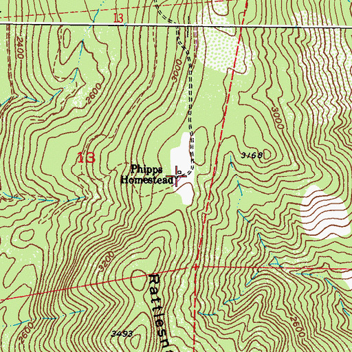 Topographic Map of Phipps Homestead, WA
