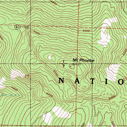 Topographic Map of Mount Phoebe, WA