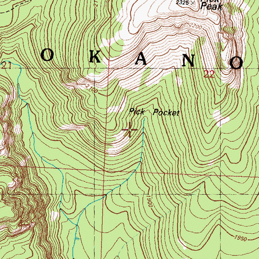 Topographic Map of Pick Pocket, WA