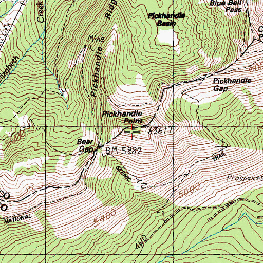 Topographic Map of Pickhandle Point, WA