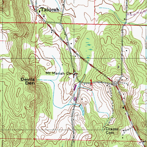 Topographic Map of Mount Mariah Church, AL