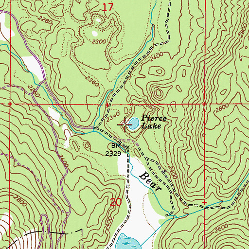Topographic Map of Pierce Lake, WA