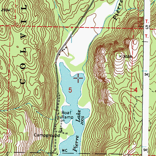 Topographic Map of Pierre Creek, WA