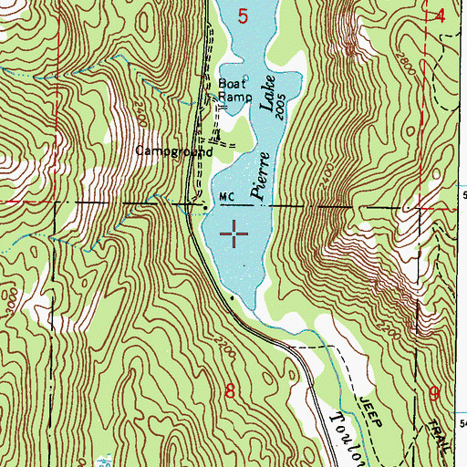 Topographic Map of Pierre Lake, WA