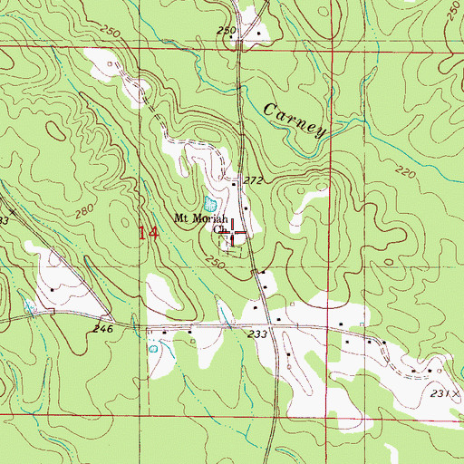 Topographic Map of Mount Moriah Baptist Church, AL