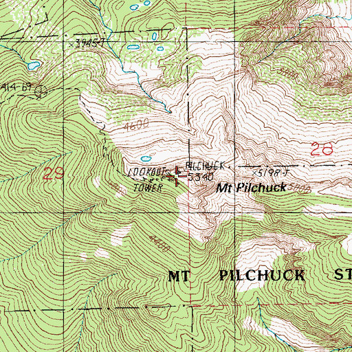 Topographic Map of Mount Pilchuck, WA