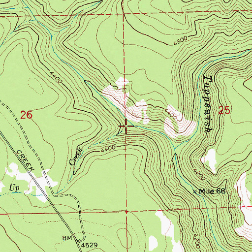 Topographic Map of Pile Up Creek, WA